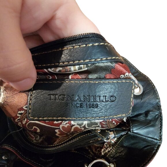 Tignanello Bucket Tote Shoulder Bag Reptile print Red - Picture 9 of 9